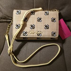 Betsey Johnson Bee Embroidered Crossbody Bag